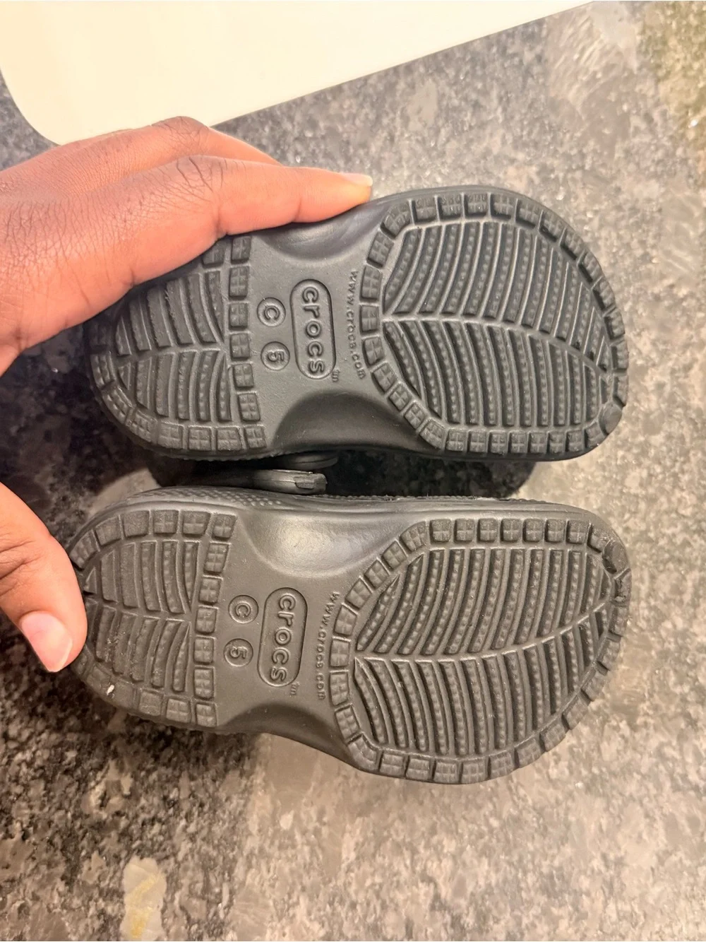 CROCS Kids Black Water Clogs with Heel Strap